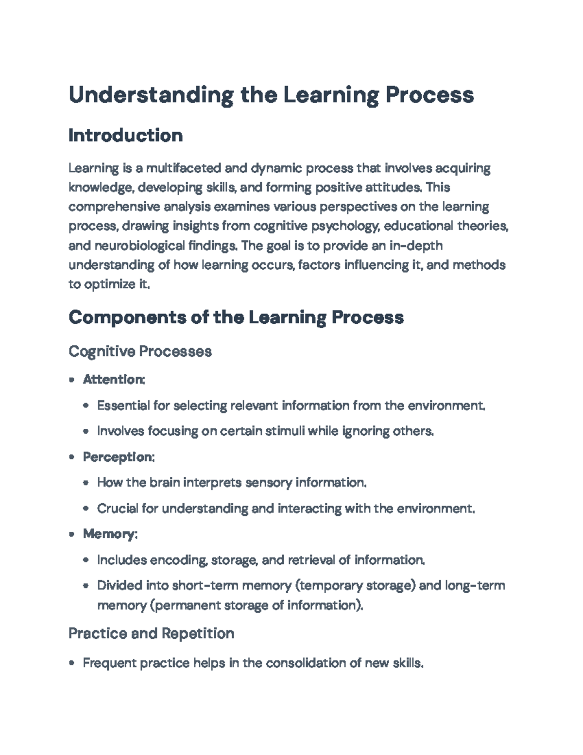 Understanding the Learning Process: Insights & Strategies (EDU 101 ...