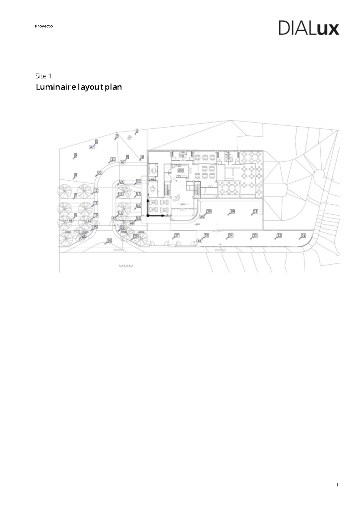 Proyecto Site 1: Luminaire Layout Plan & Light Scene Analysis - Studocu