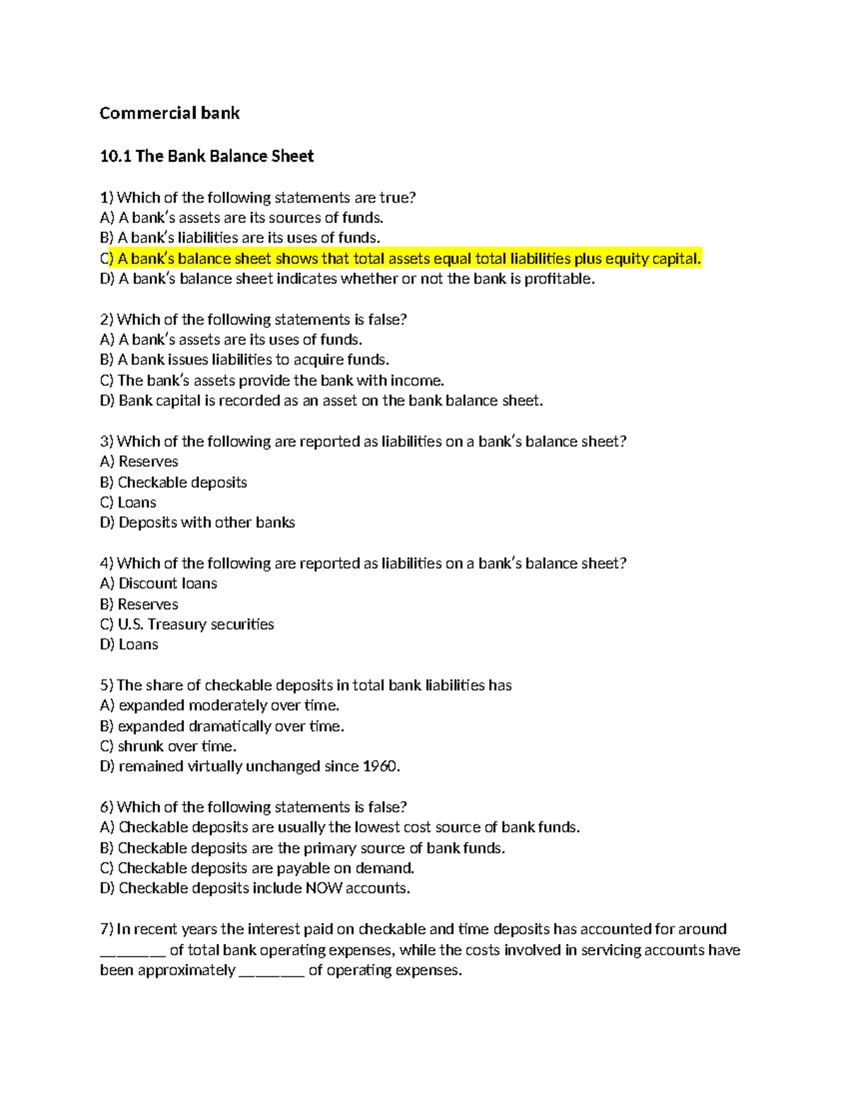 Commercial Bank Balance Sheet Analysis - WF13FN1-3NF-13NG13I - Studocu
