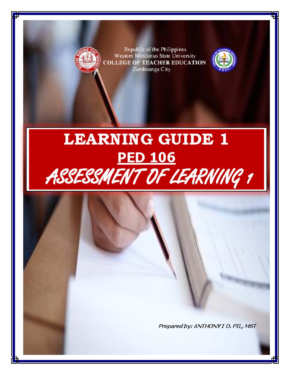 LG 1 PED106 - Assessment of Learning Lecture Notes and Concepts - Studocu