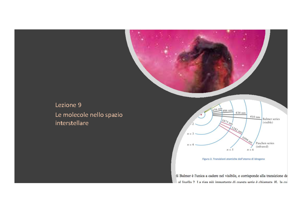 Lezione 9: Molecole Interstellari e Spettroscopia Chimica - Studocu