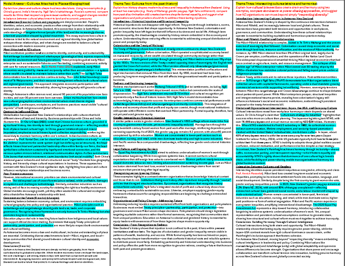 BSNS201 Cheatsheet: Cultures, Business Decisions, and Historical ...