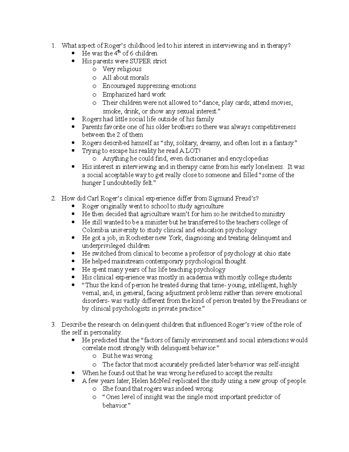 Chapter 10 - Theories of Personality Henley class. These notes helped ...