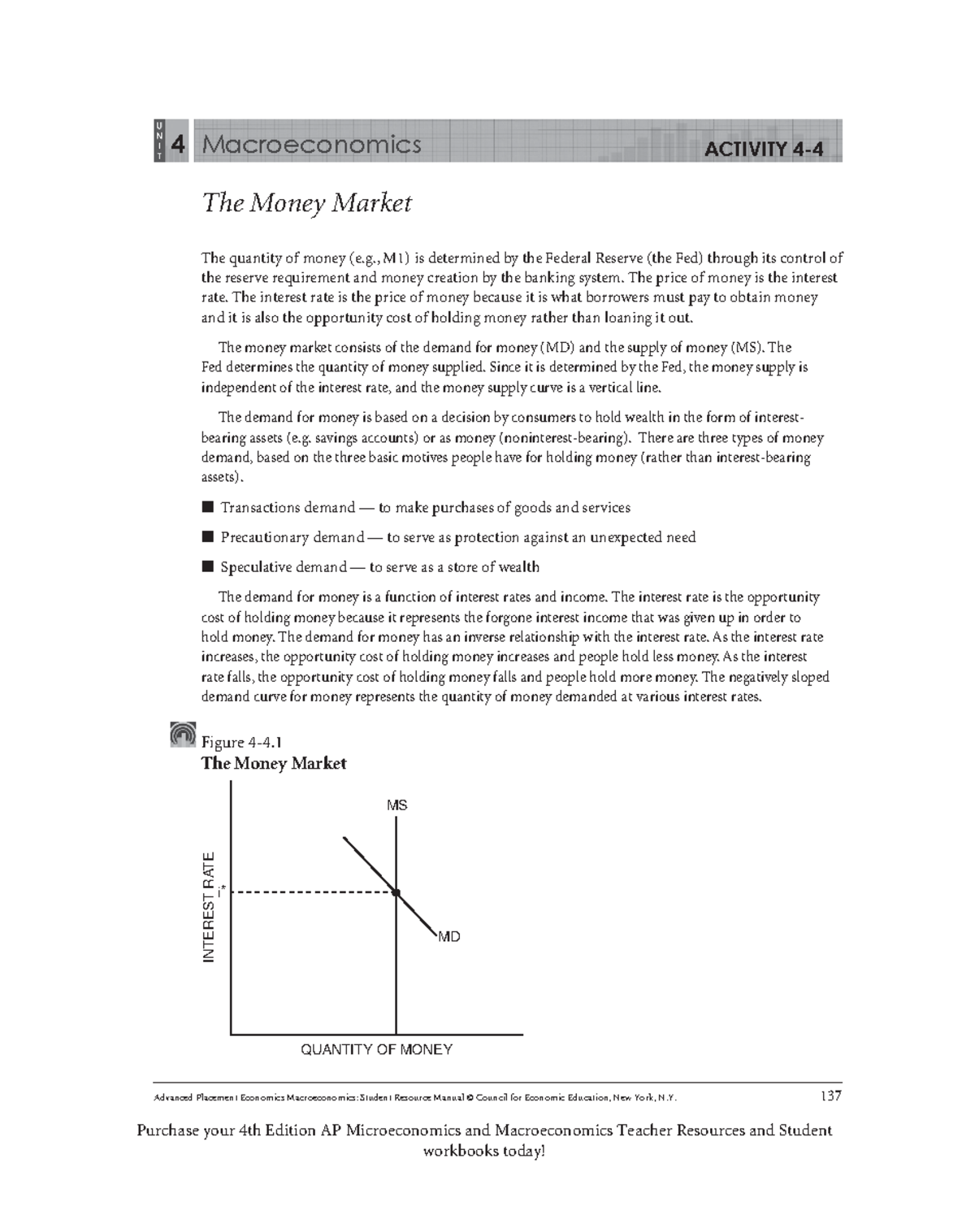 - 1359 APS Macro Student - Money Market and Loanable Funds Market - Advanced Placement Economics ...