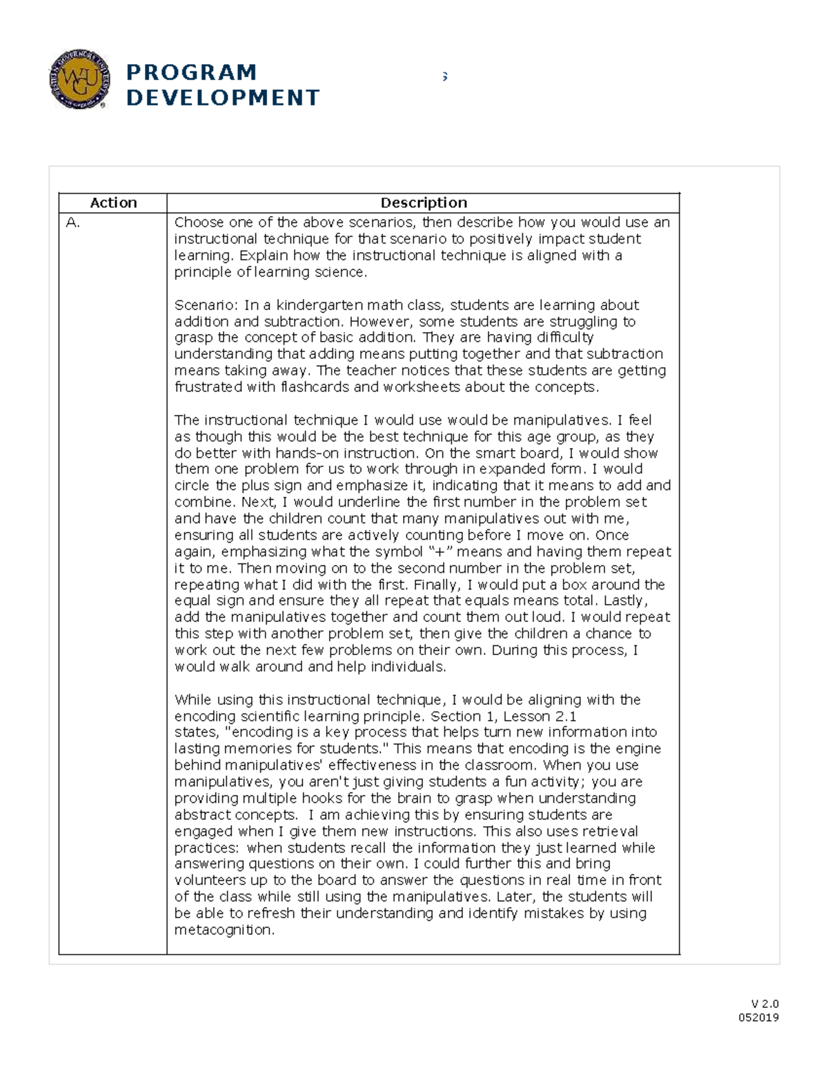 Task 1: Scenario-Based Instructional Techniques for K-Grade Math - Studocu