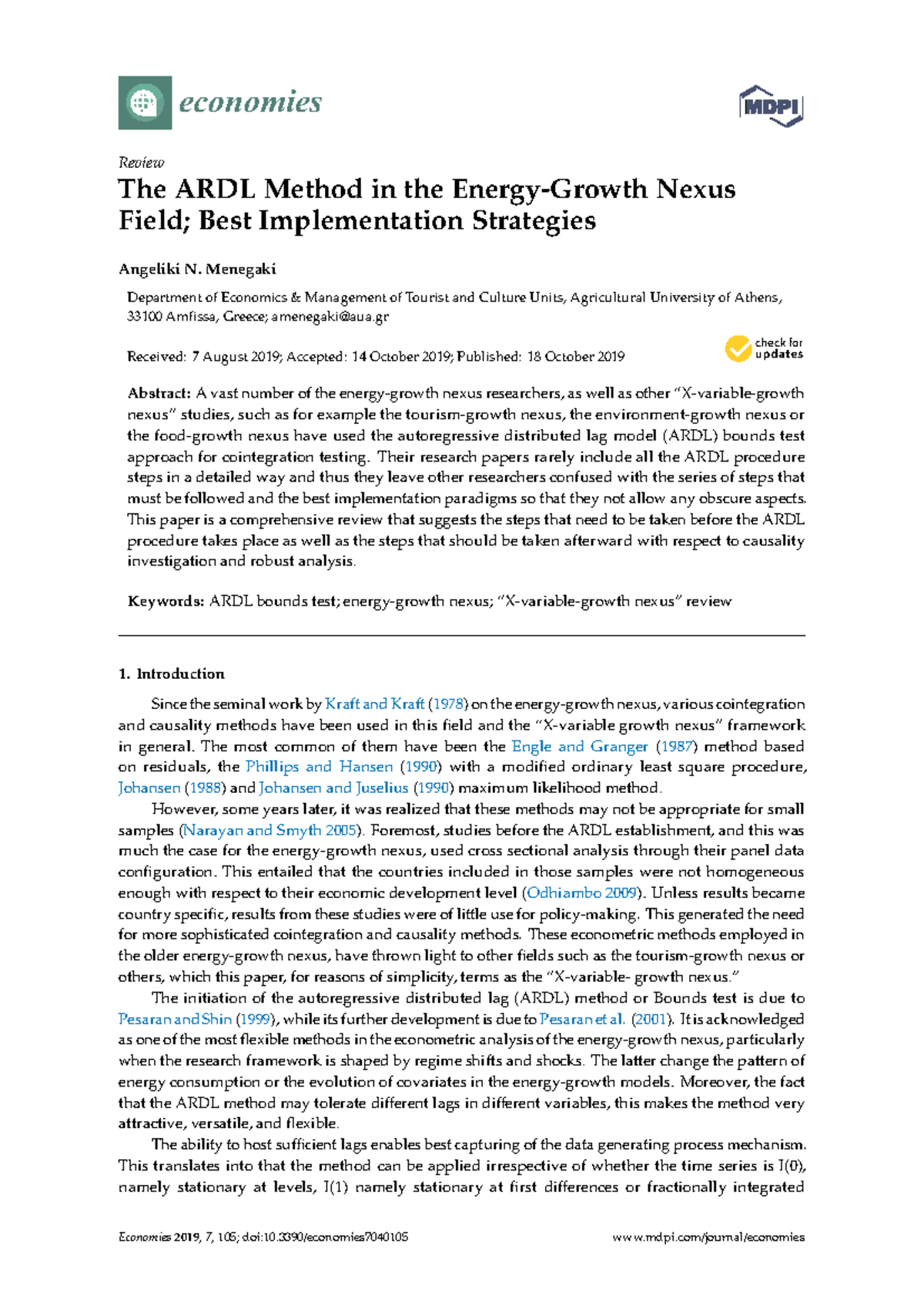 ARDL Methodology Review: Best Practices for Econometric Analysis - Studocu