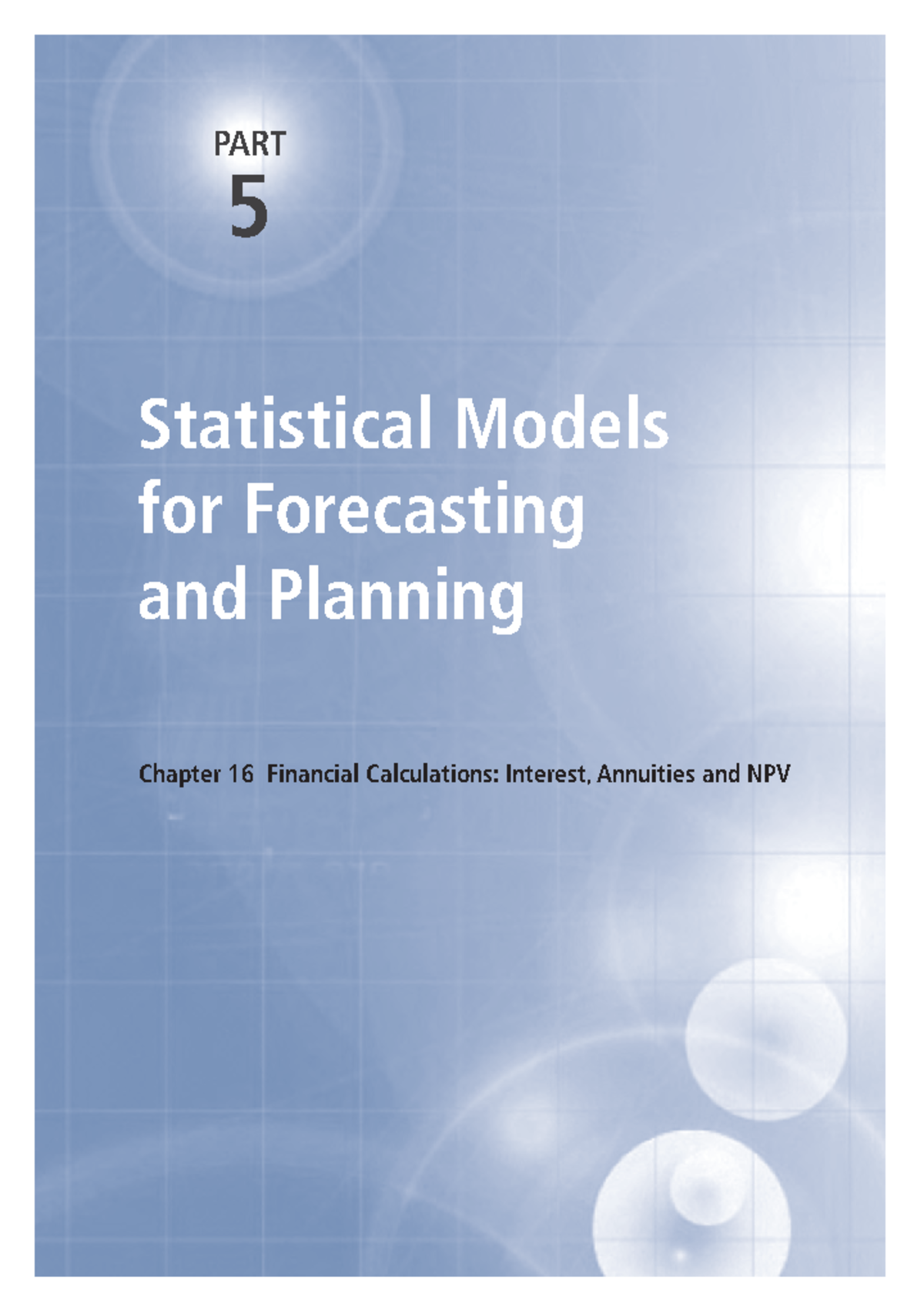 Financial Calculations Interest Annuities and NPV - Statistical Models ...