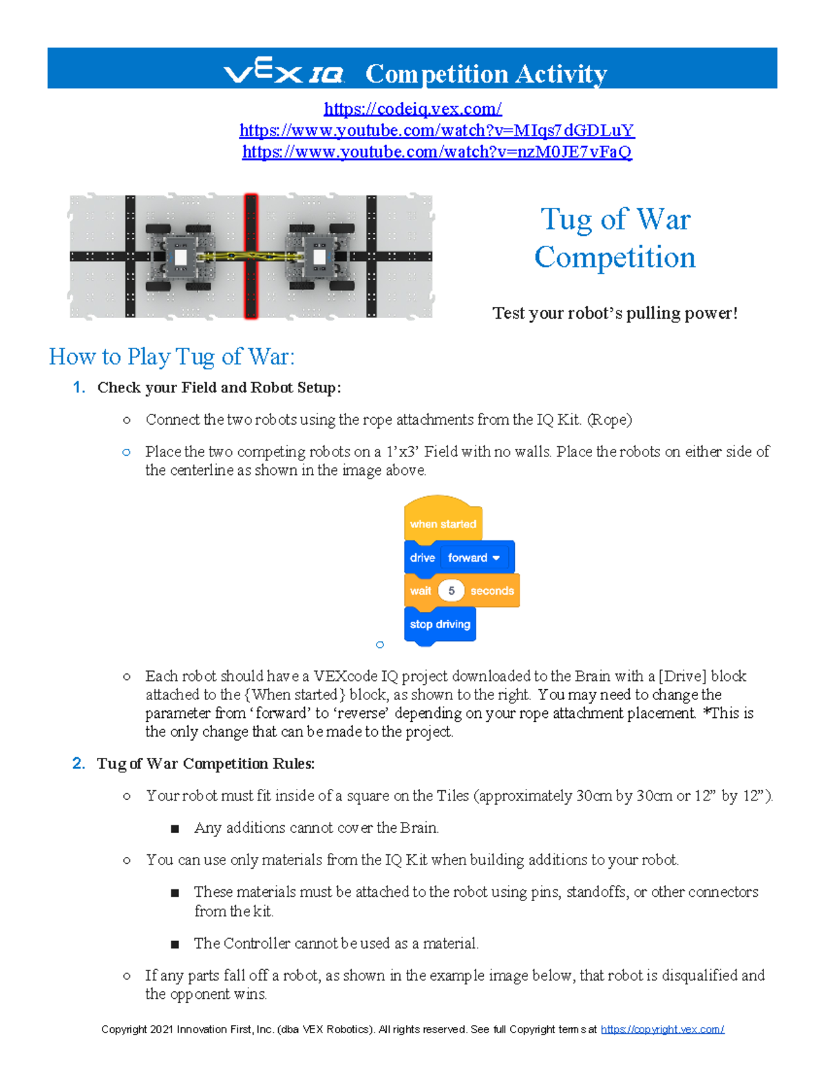 IQ - Tug of War Competition Activity Instructions and Rules - Studocu