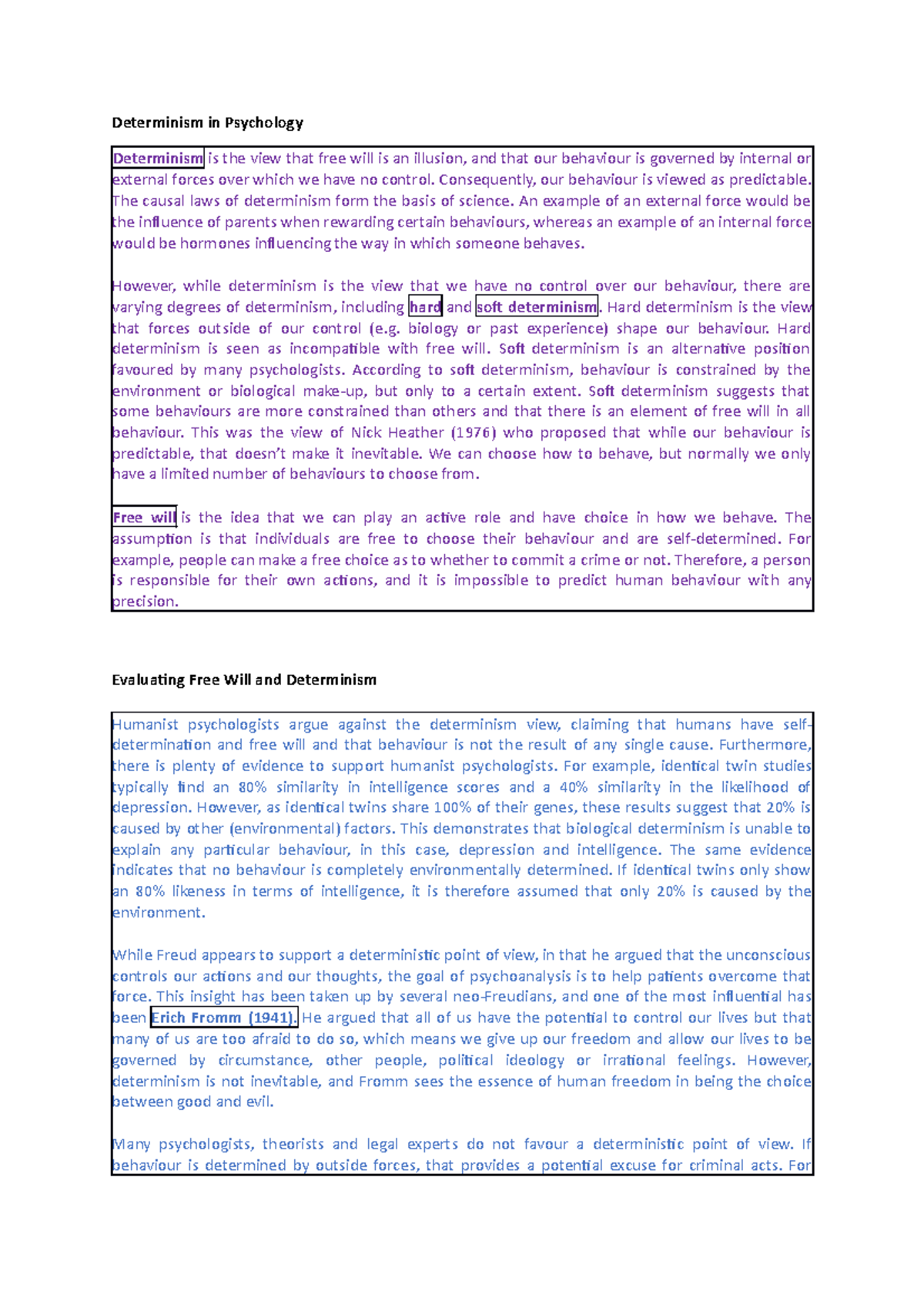 Free Will vs. Determinism: Issues & Debates for 2021/2022 Exams - Studocu