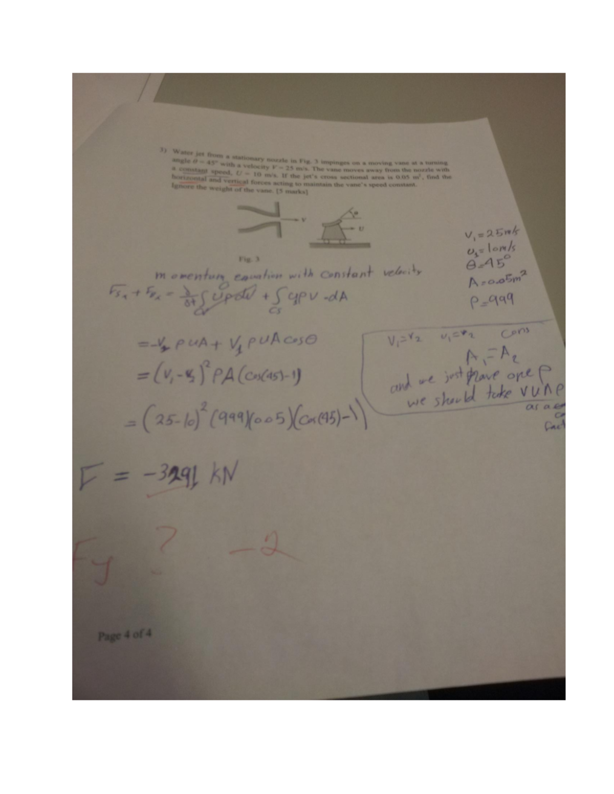 2019 Fluids Midterm - 3) angle Water jet from a stationary nozzle in ...