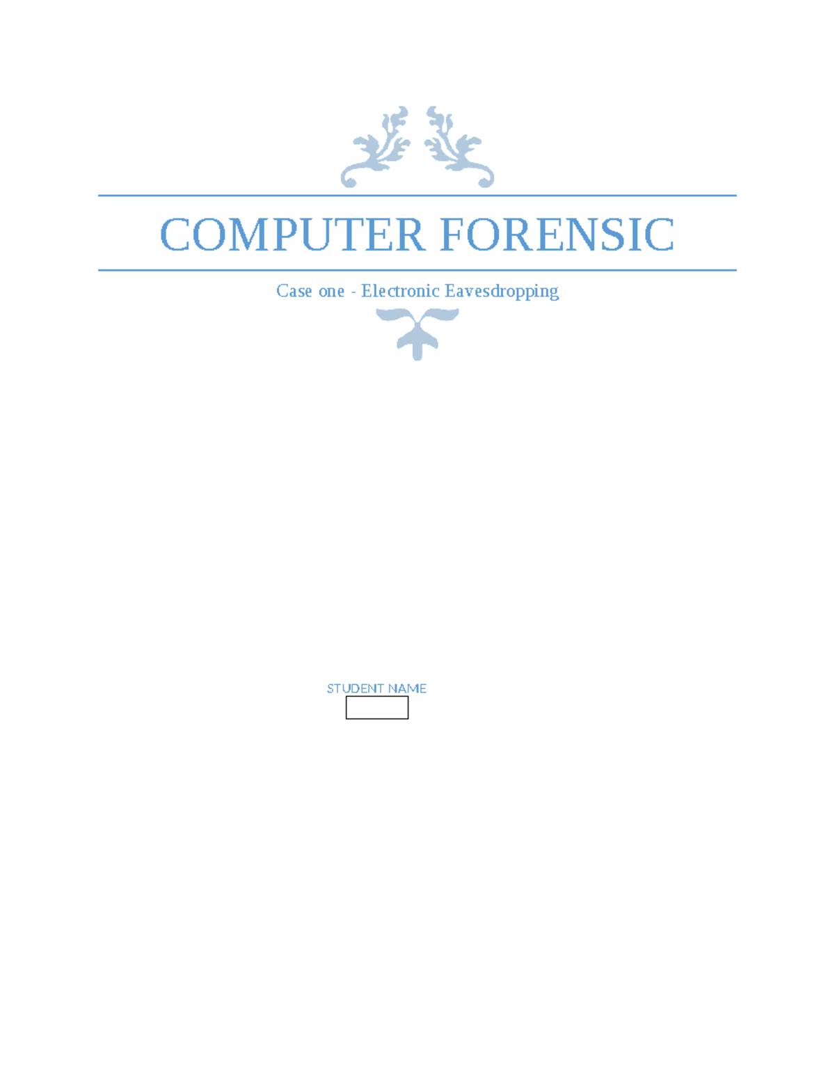 Sample-CF-Espionage - coursework - COMPUTER FORENSIC Case one ...