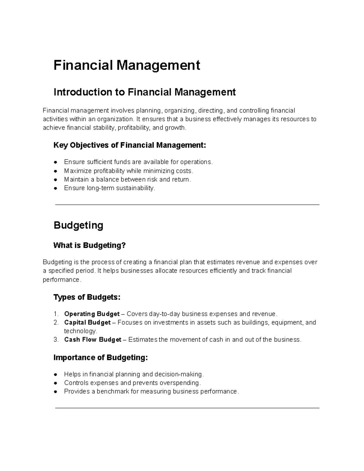 Financial management - business - Financial Management Introduction to ...