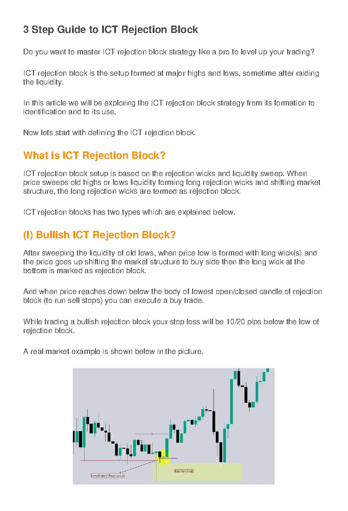 Mastering ICT Rejection Block Strategy: A 3-Step Guide to Trading - Studocu