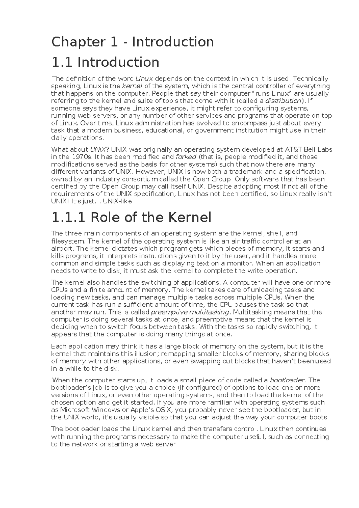 Linux Overview and Kernel Functions - CS101 Lecture 1 Notes - Studocu