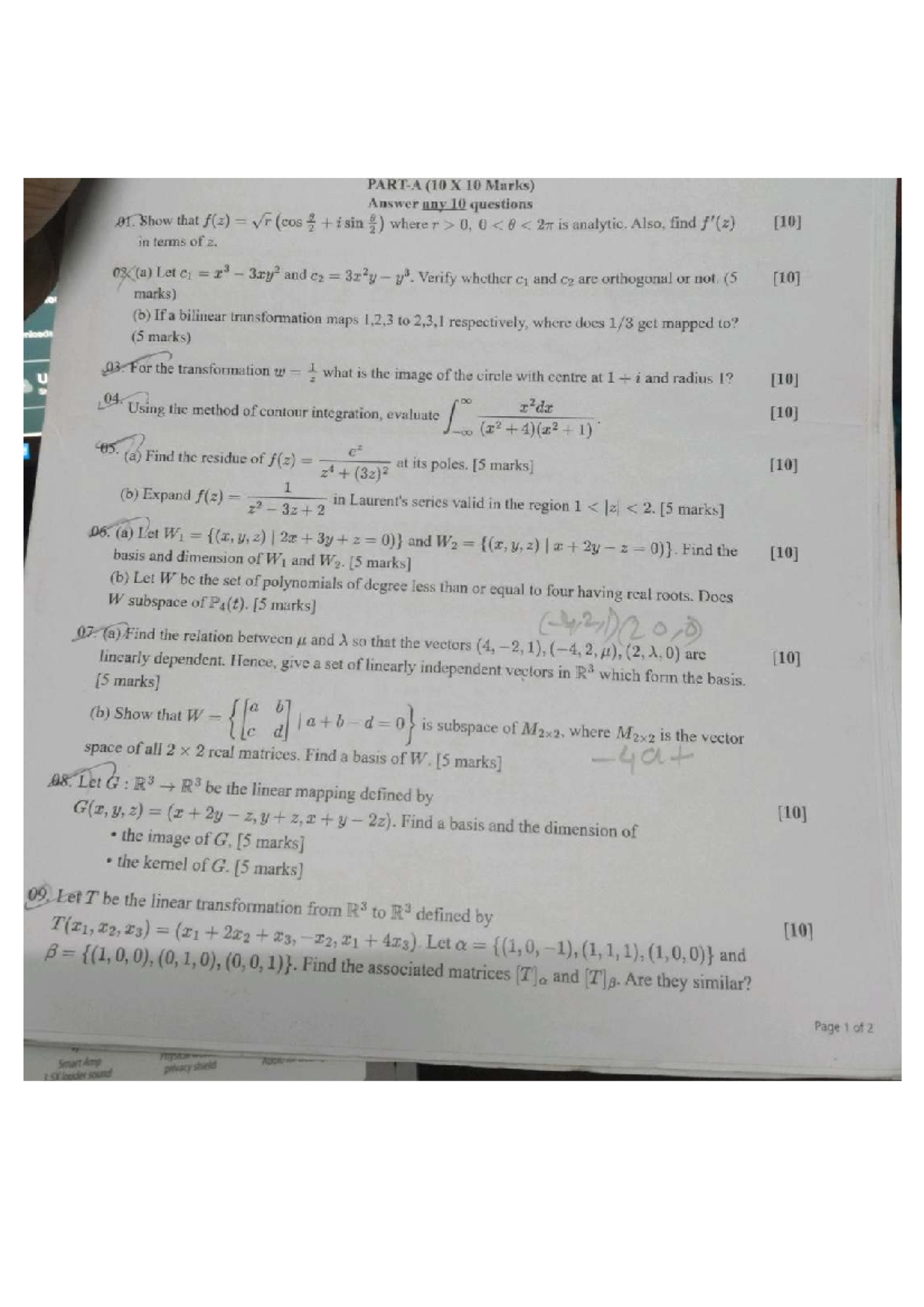 Complex Analysis Exam Questions (Course Code: DI) - Studocu