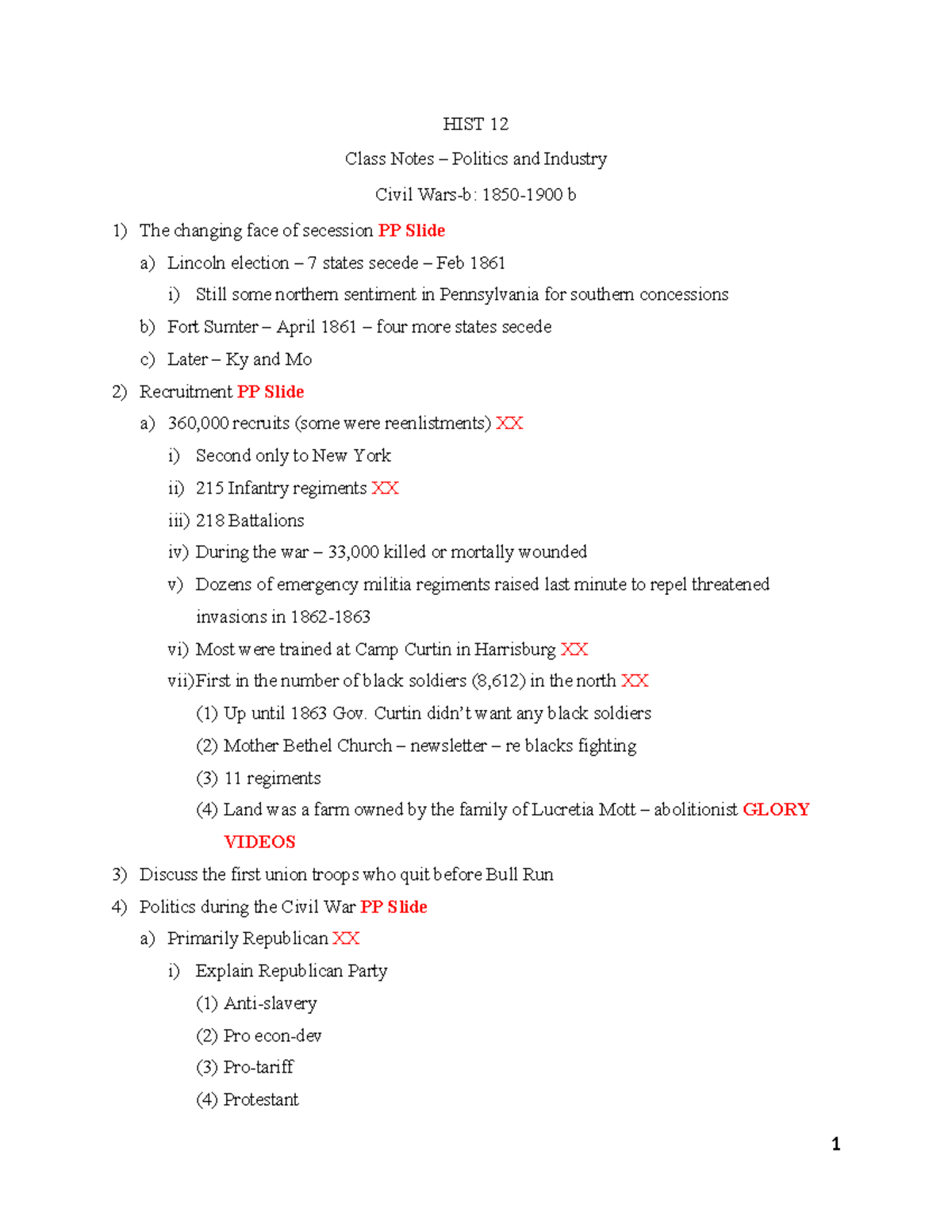 HIST 12 Class Notes: Politics and Industry during Civil Wars (1850-1900 ...