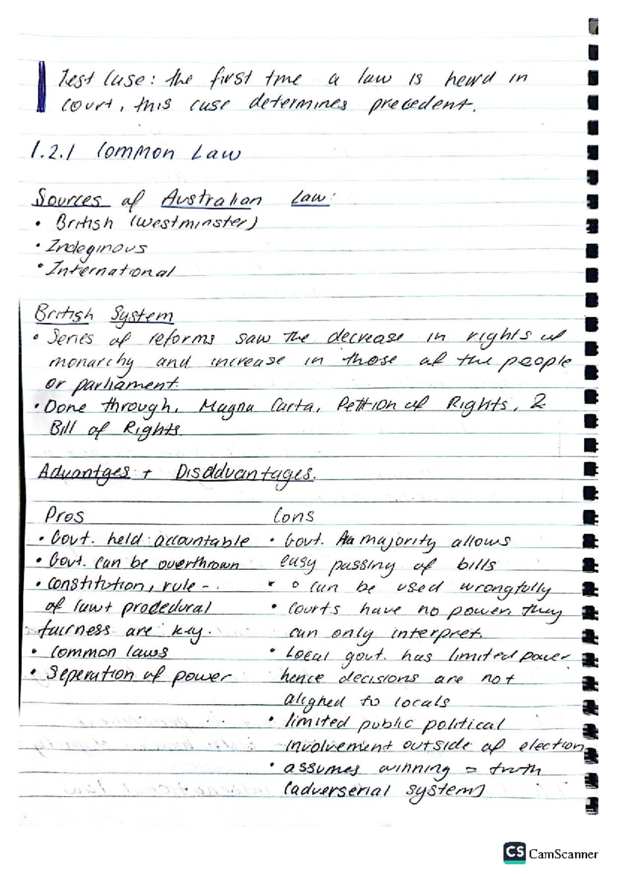 1.2.1 Common Law: Understanding Precedents and Legal Frameworks - Studocu