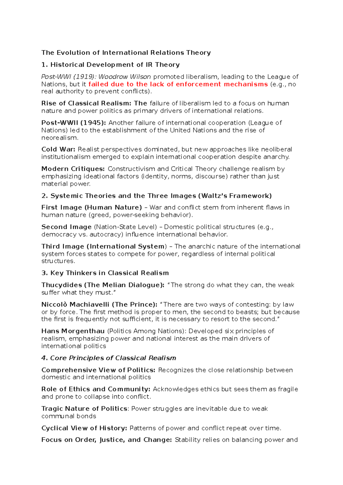 Week4 Reading+waltz - govt 322 class - The Evolution of International ...