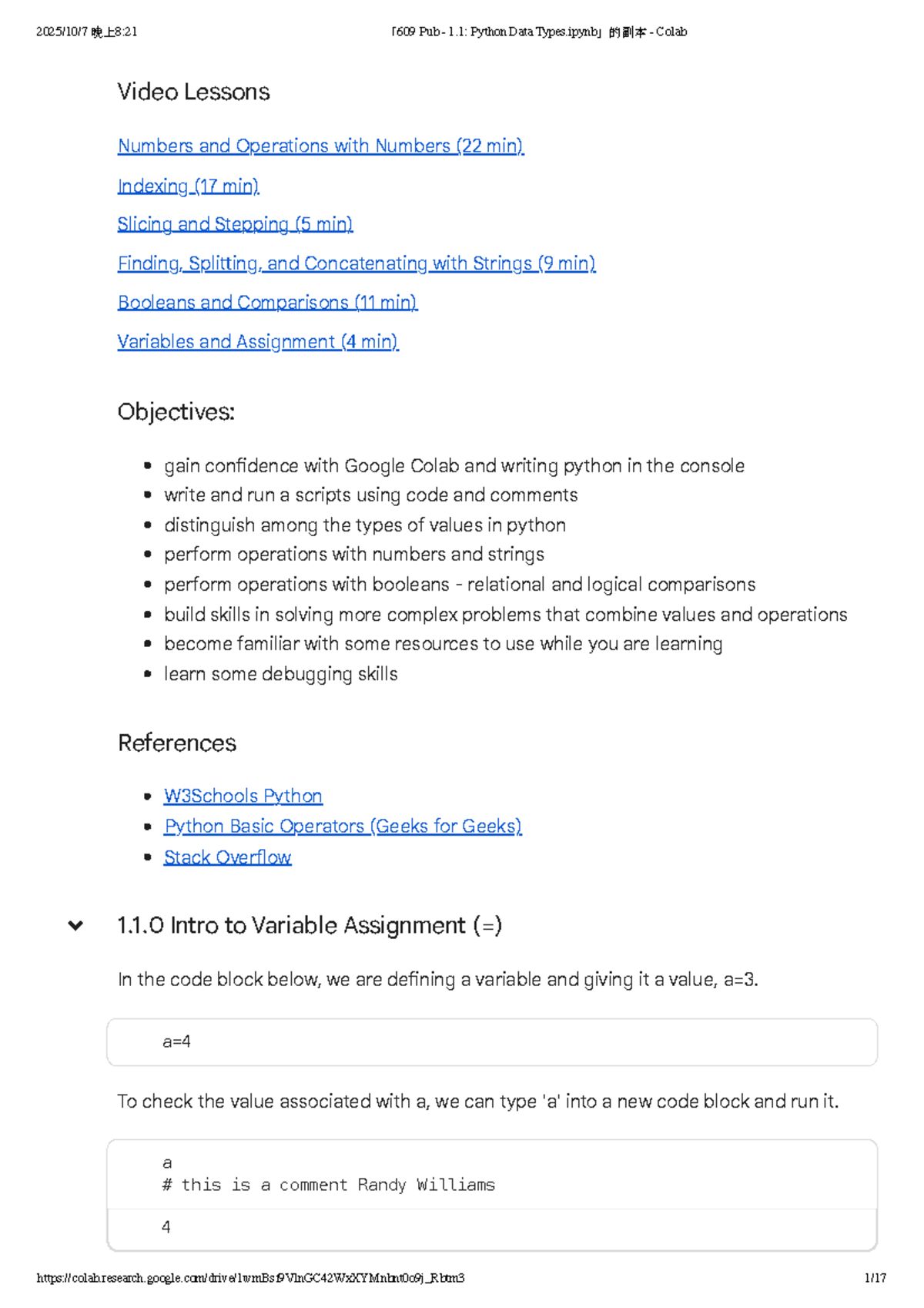 Python Data Types & Basic Operations (Course Code: 609 Pub) - Studocu