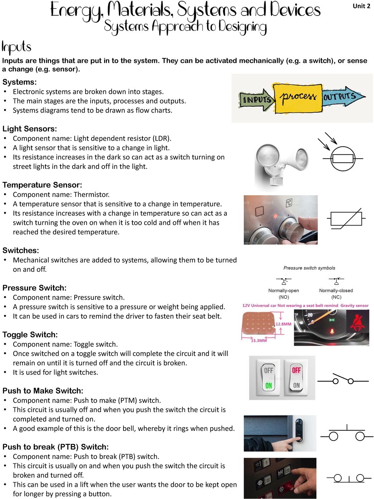 Unit 2: Electronic Systems and Components Overview - Studocu