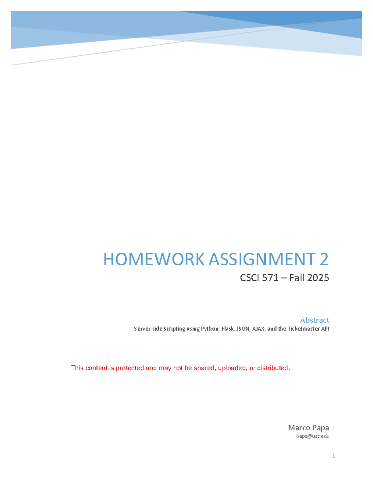 Homework Assignment 2: Scripting with Python & Ticketmaster API (CSCI ...