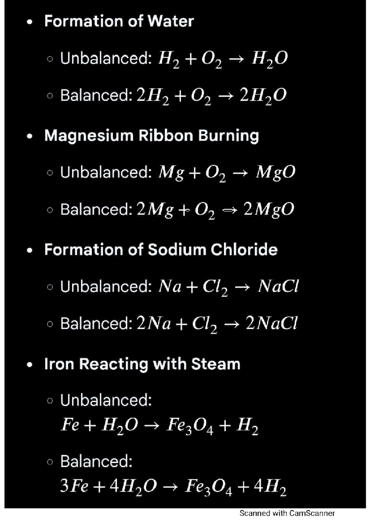 Chemical Reactions: Balancing Equations and Examples - Studocu