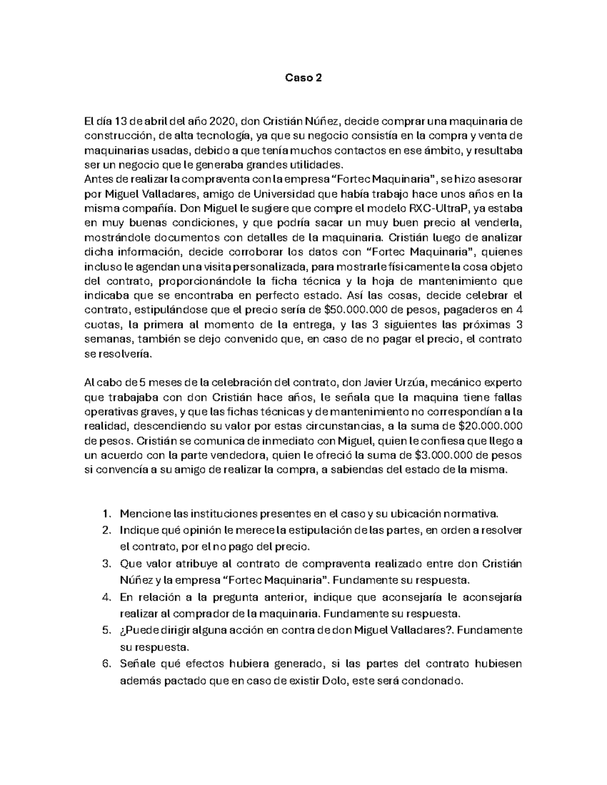 Caso 2 - Examen de Grado sobre Compras y Contratos - Studocu