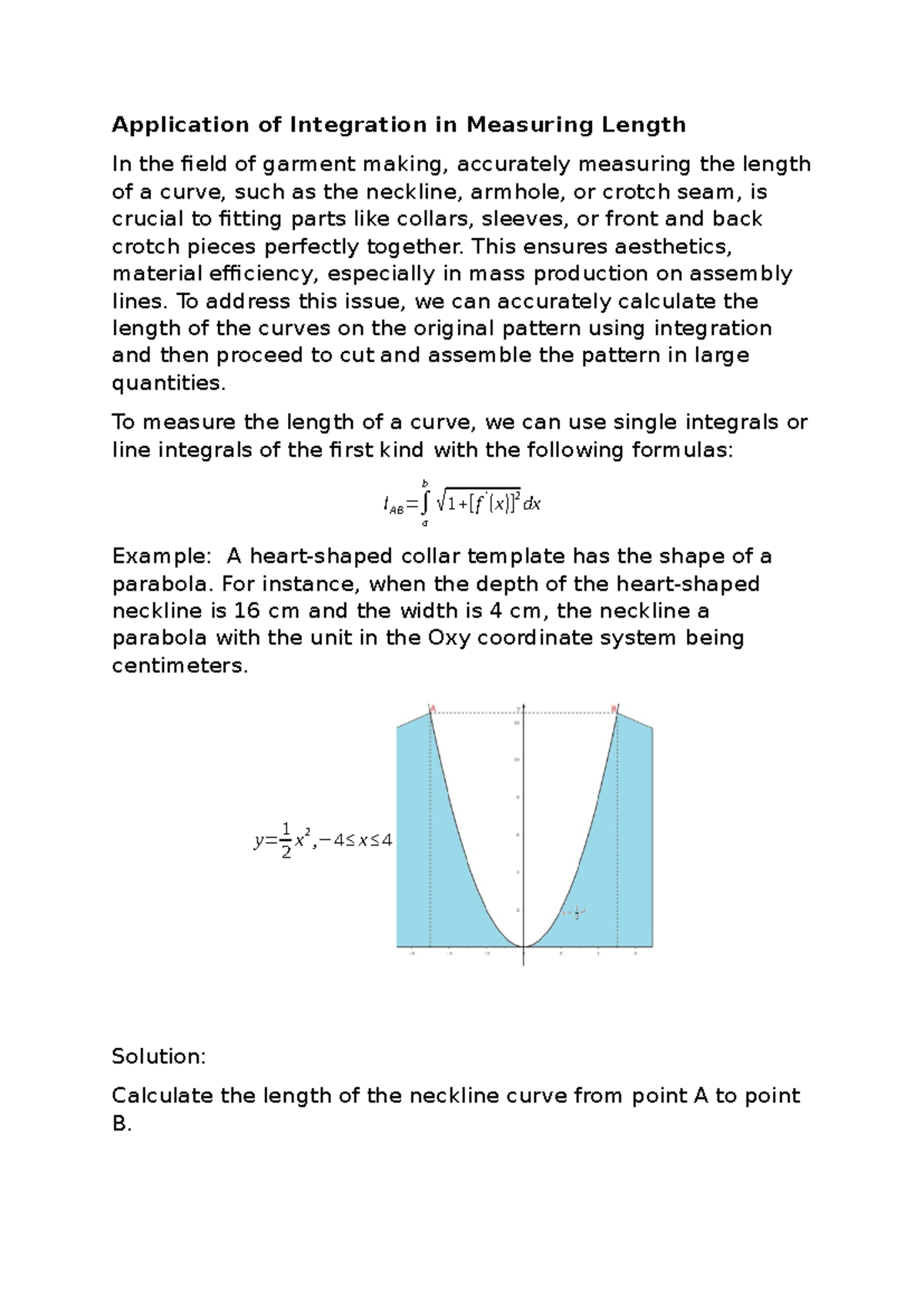 Application of Integration in Measuring Length - This ensures ...