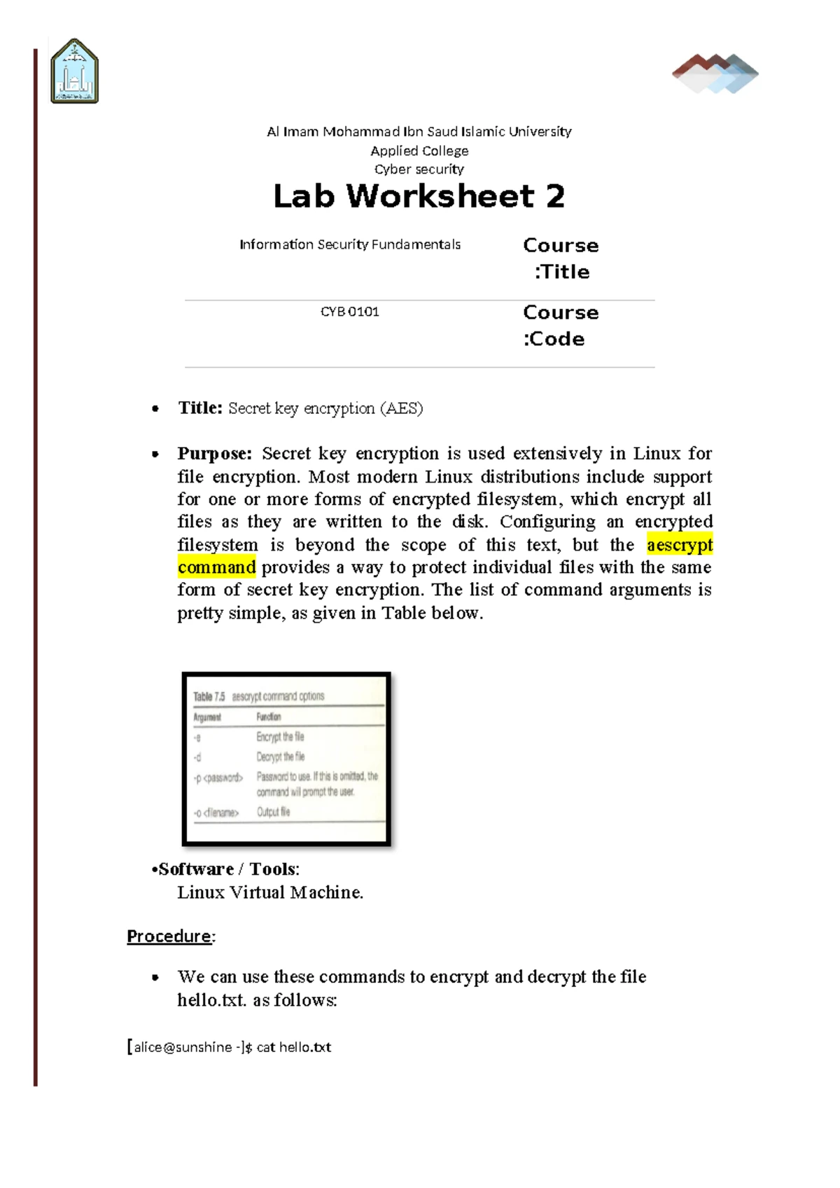 Lab Worksheet 3 - Securing Email with PGP (CYB 0101) - Studocu