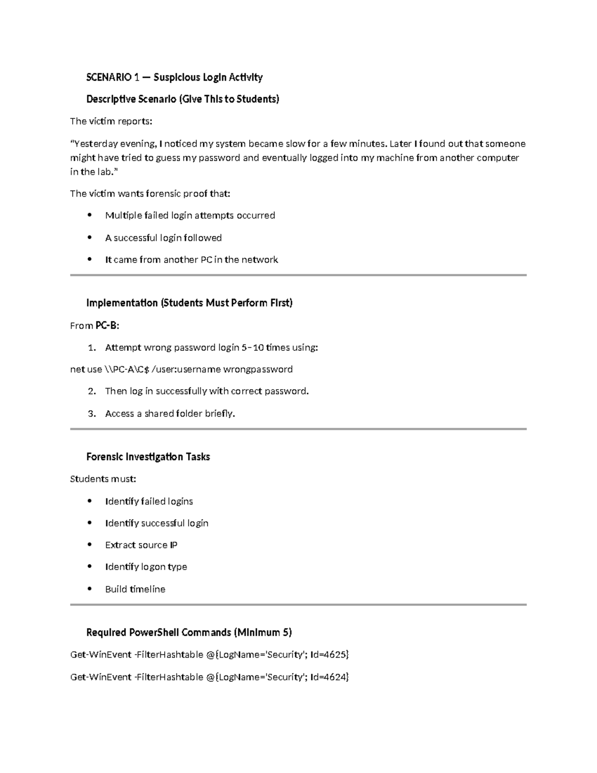 SCENARIO 1-5 Forensic Investigation Activities (Class Activity 5) - Studocu