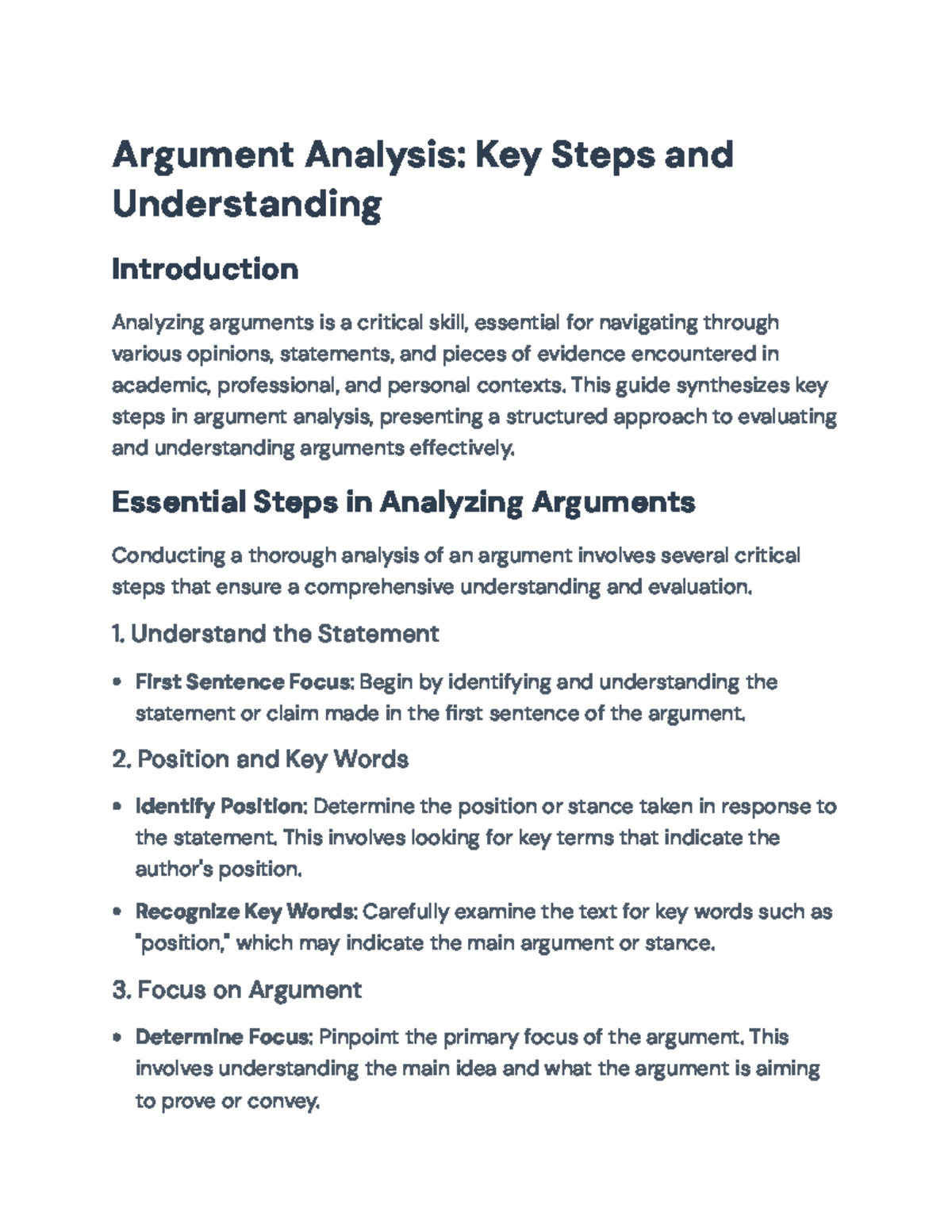 Argument Analysis Guide: Key Steps for Effective Evaluation - Argument ...