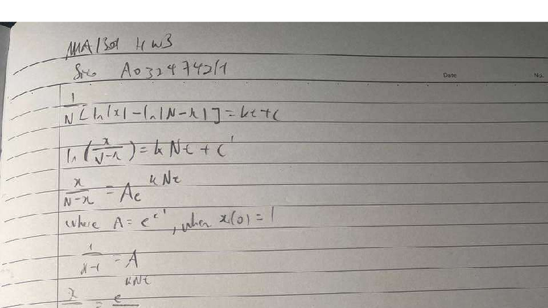 Math H3 part 3 - Some work - MAI301 HW3 Six A032474211 Date No. 1 ...