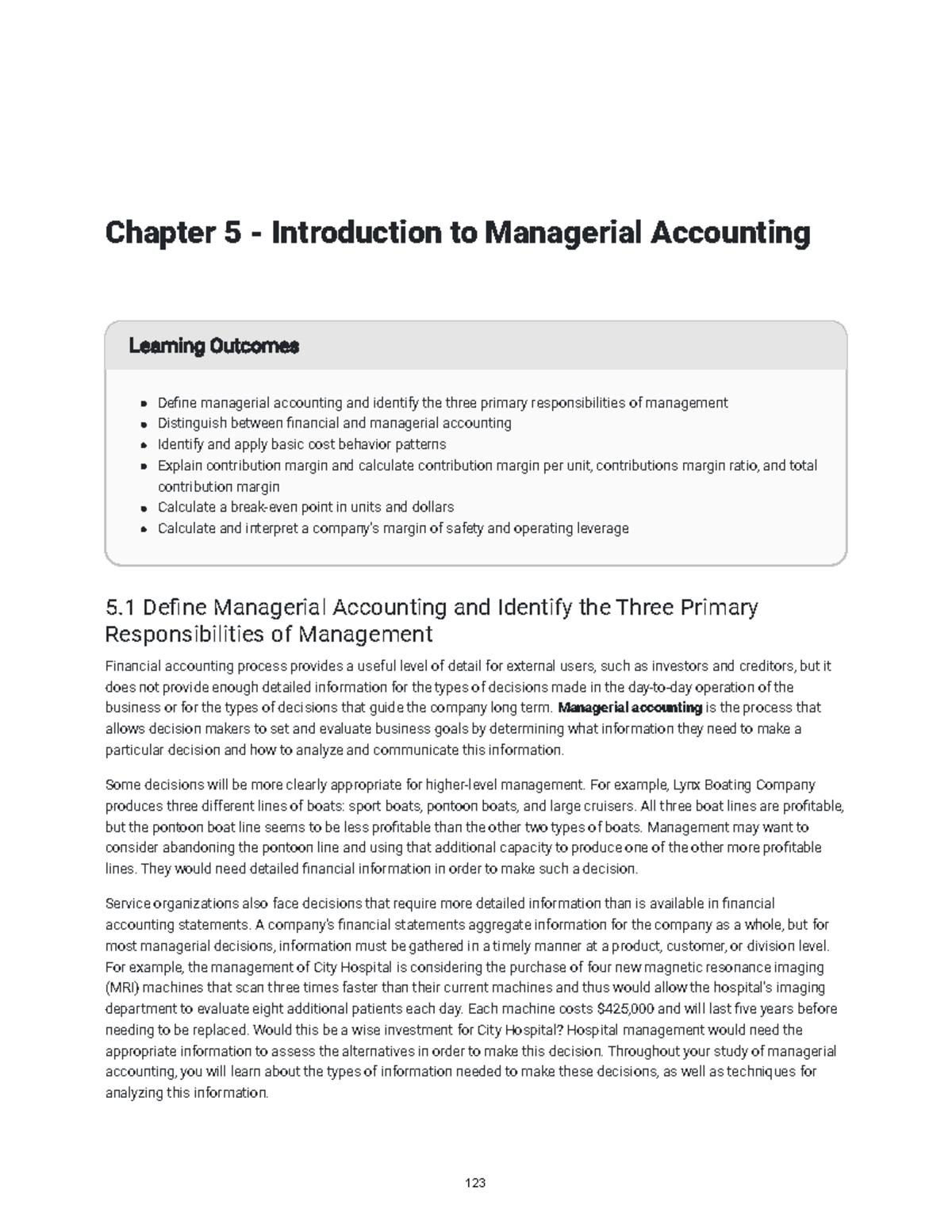 Acctg Chapter 5 - Managerial Accounting Concepts and Cost Analysis ...