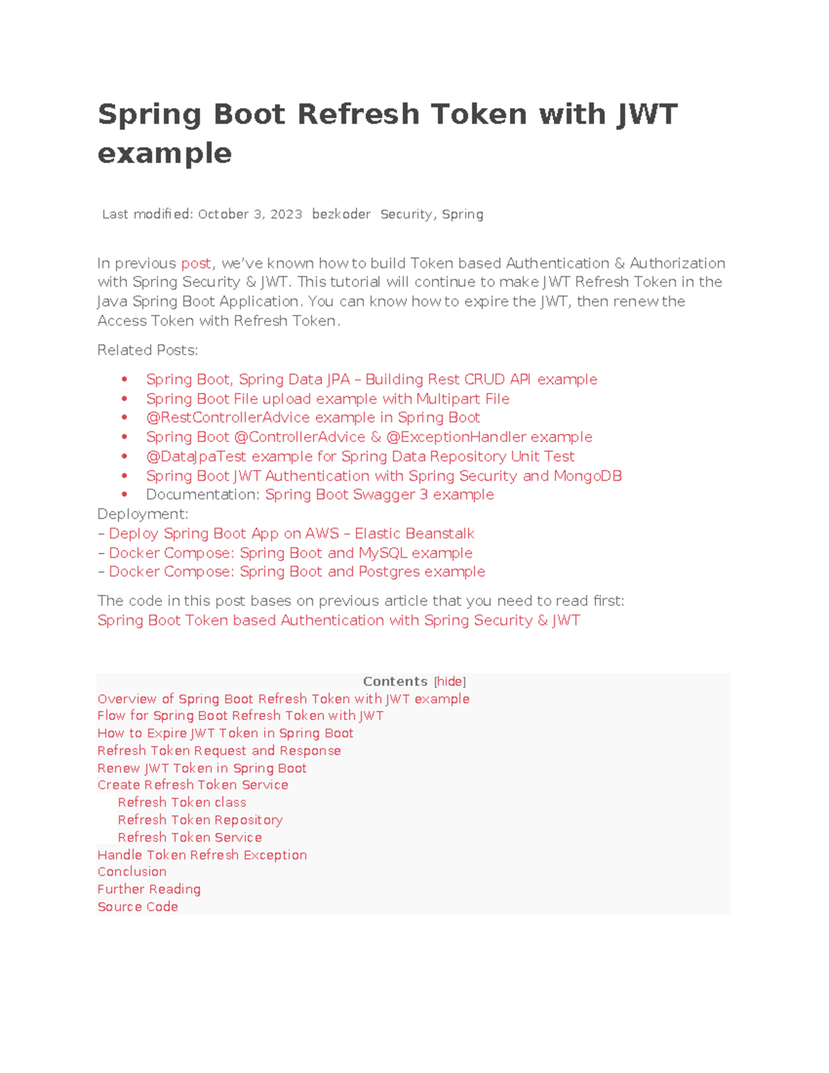 Spring Boot JWT Refresh Token Implementation Guide - Studocu