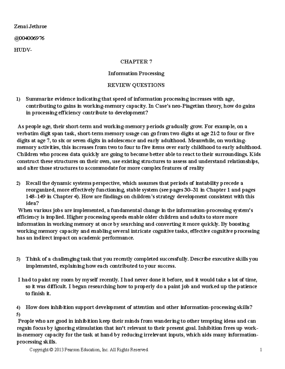 HUDV CHAPTER 7 Review Questions on Information Processing - Studocu