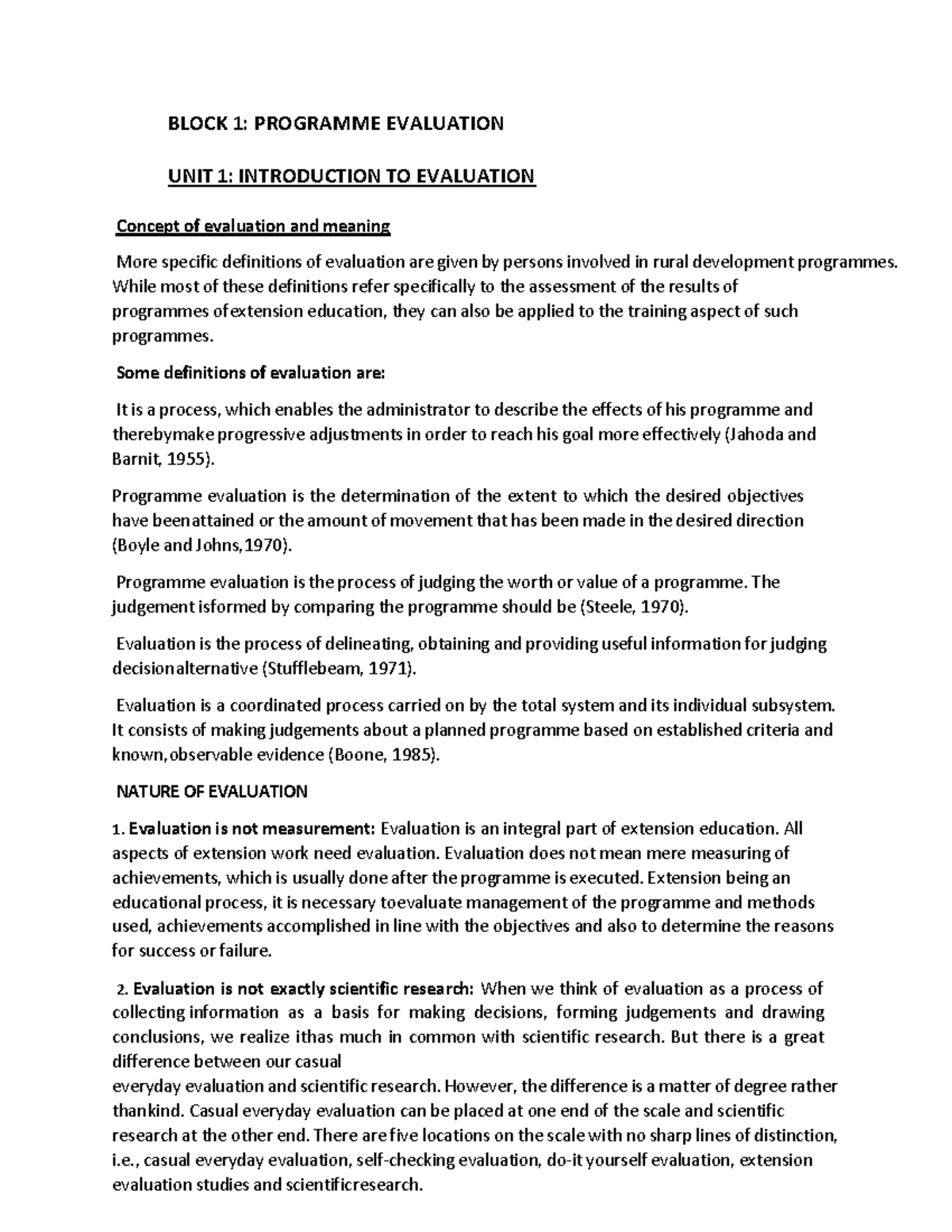 AEE 507: Evaluation and Impact Assessment Students' Notes - Studocu