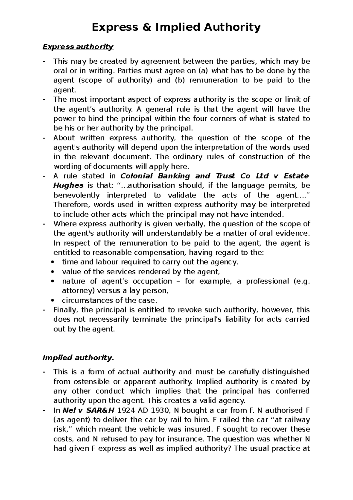 Express & Implied Authority: Understanding Agent's Powers and Limits ...