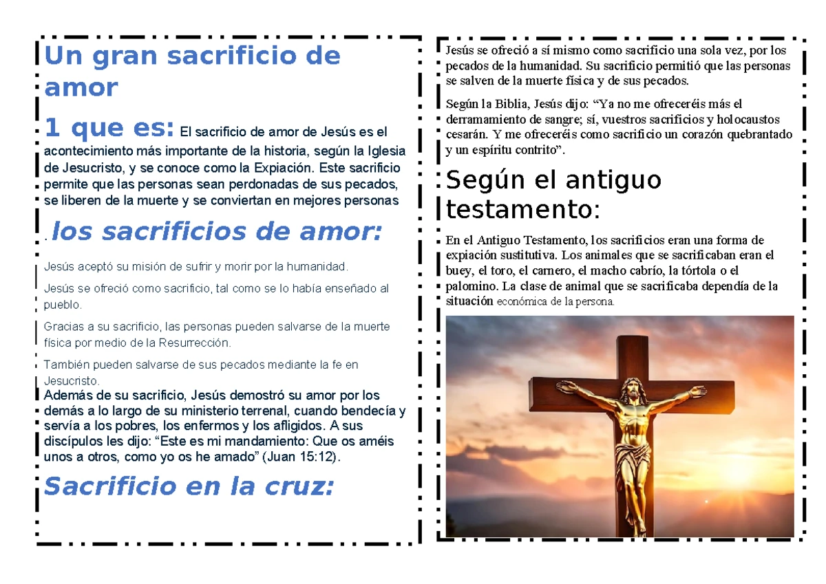 Sacrificio de Amor: La Expiación de Jesús y su Significado - Studocu