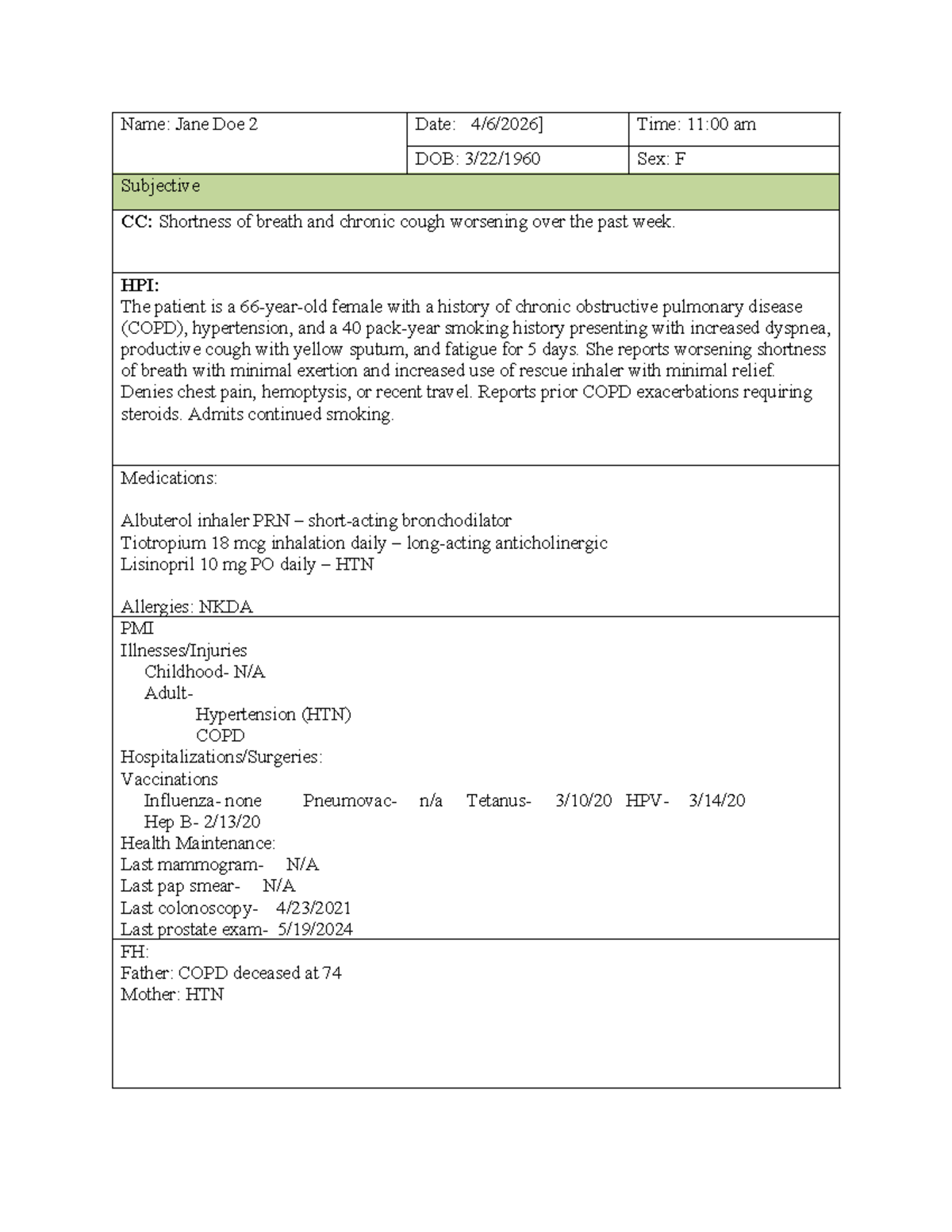 770 - SOAP Note 4: COPD Exacerbation Management and Reflection - Studocu