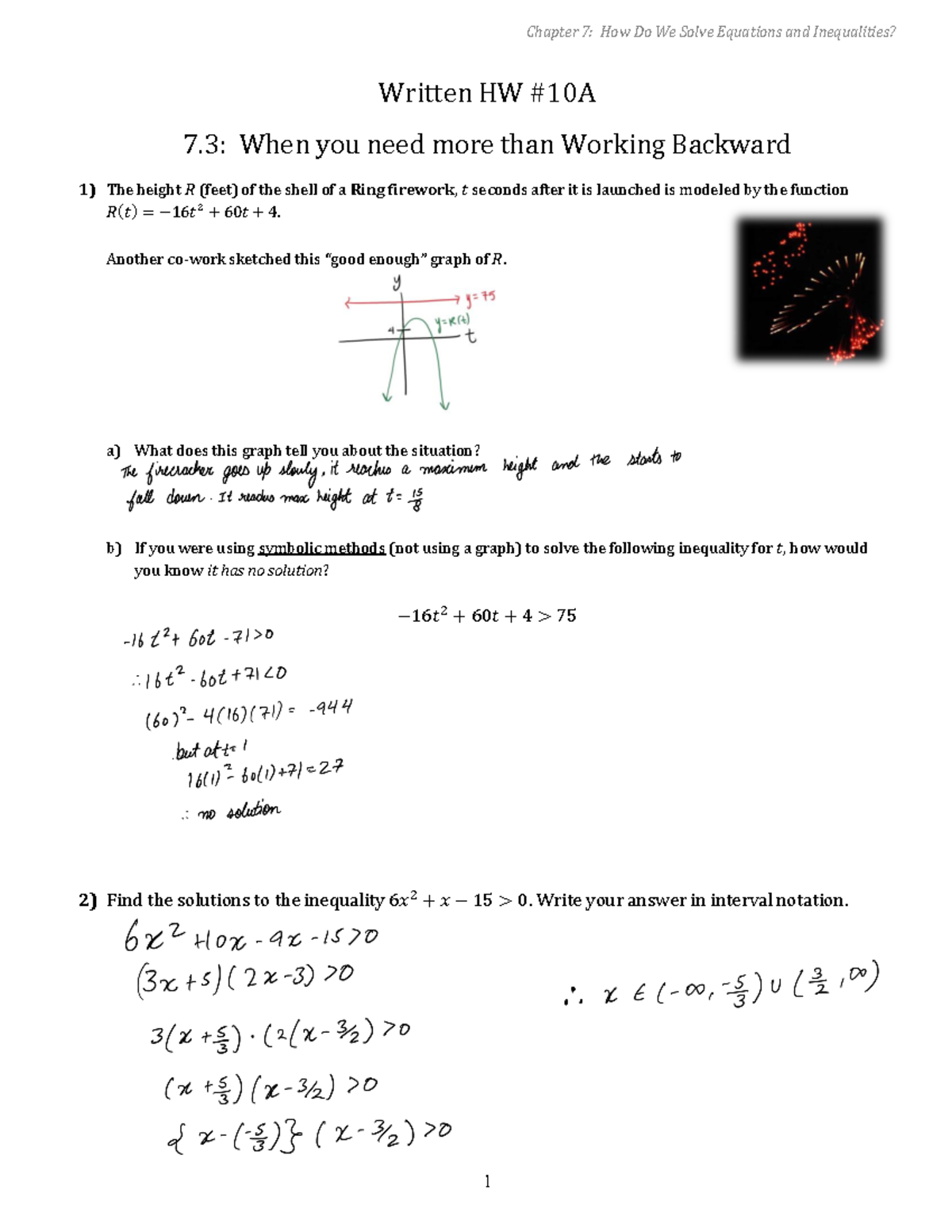 Written HW 10 - Homework for week 10 - Chapter 7: How Do We Solve ...