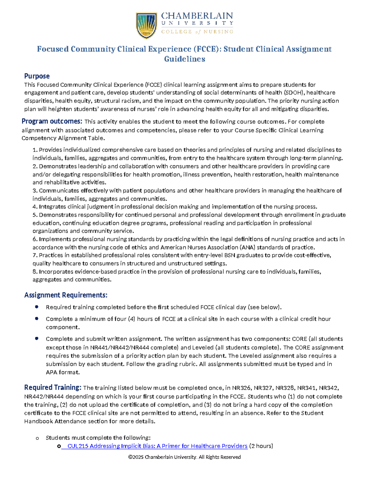 FCCE Clinical Assignment Guidelines: Engaging in Health Equity and SDOH ...