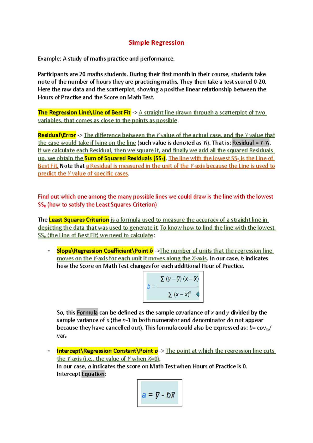 Psychology Research Skills 3b - Lecture 4 - Simple Regression (I ...