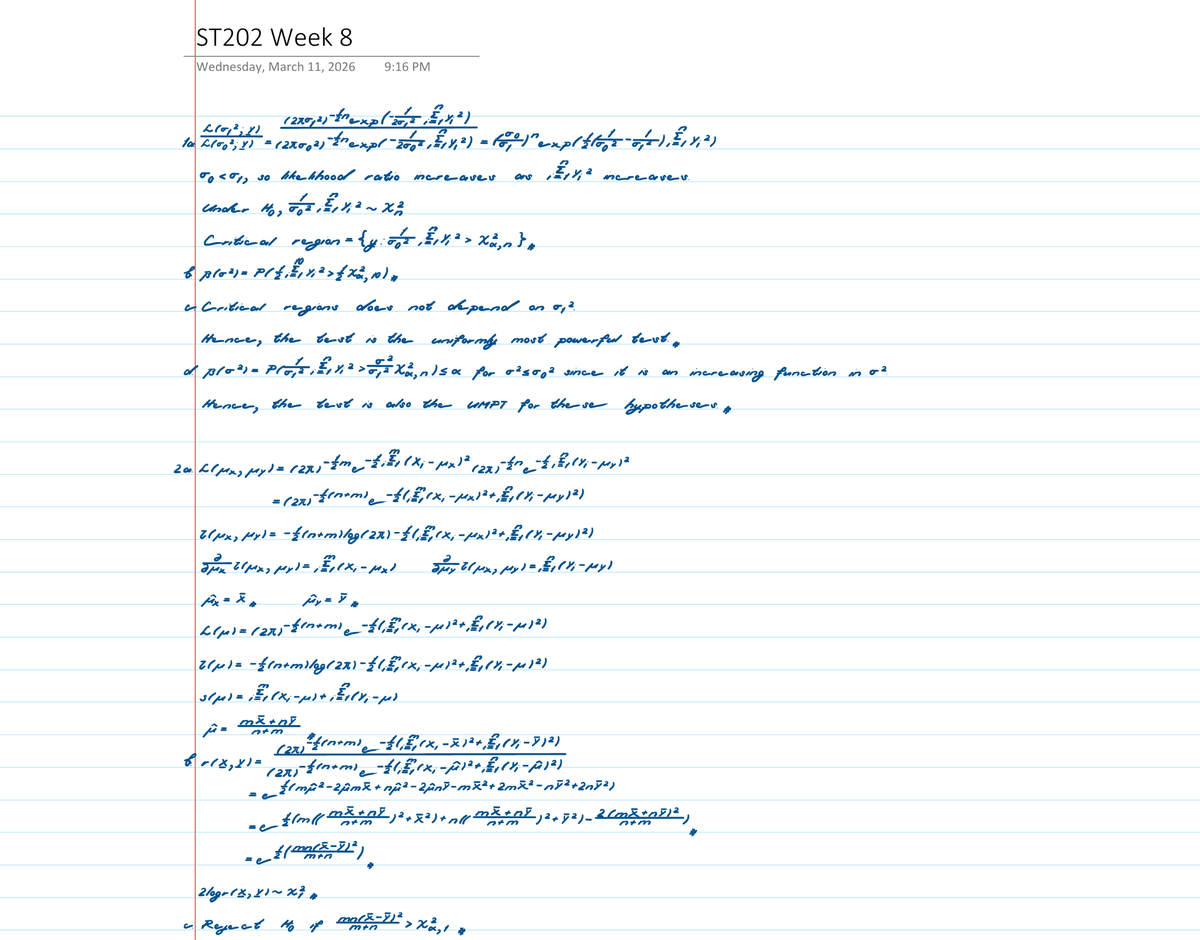 ST202 Week 8 - Solutions to Problem Set 8 - Studocu