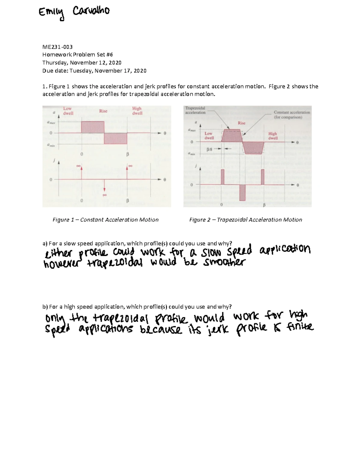 ME 231 Final Project: Kinematics of Machinery Analysis - Studocu