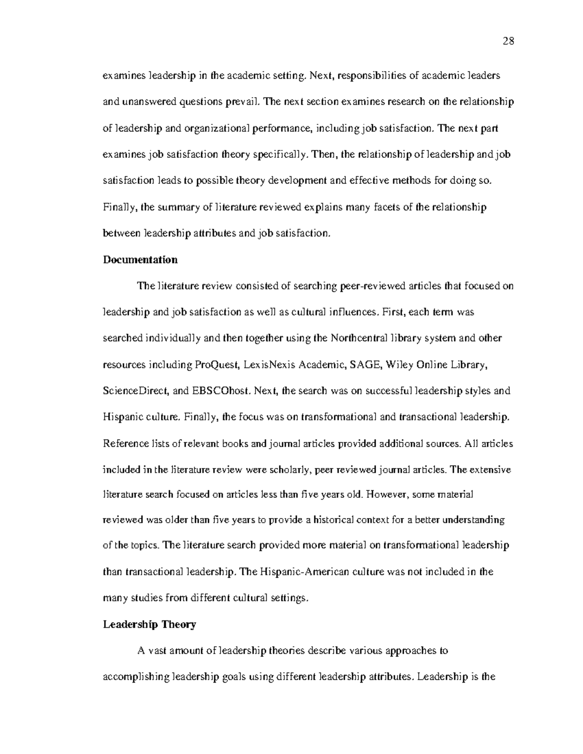 Transformational Leadership and Job Satisfaction: A Literature Review ...