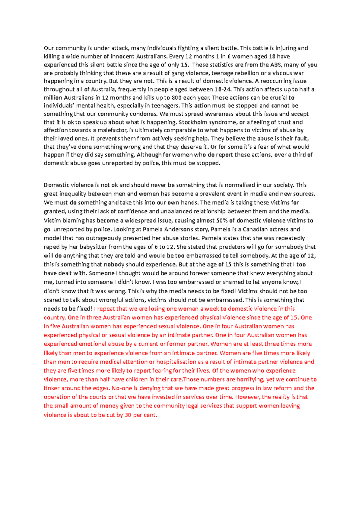 Domestic Violence Persuasive Essay: A Call for Awareness and Action - Studocu