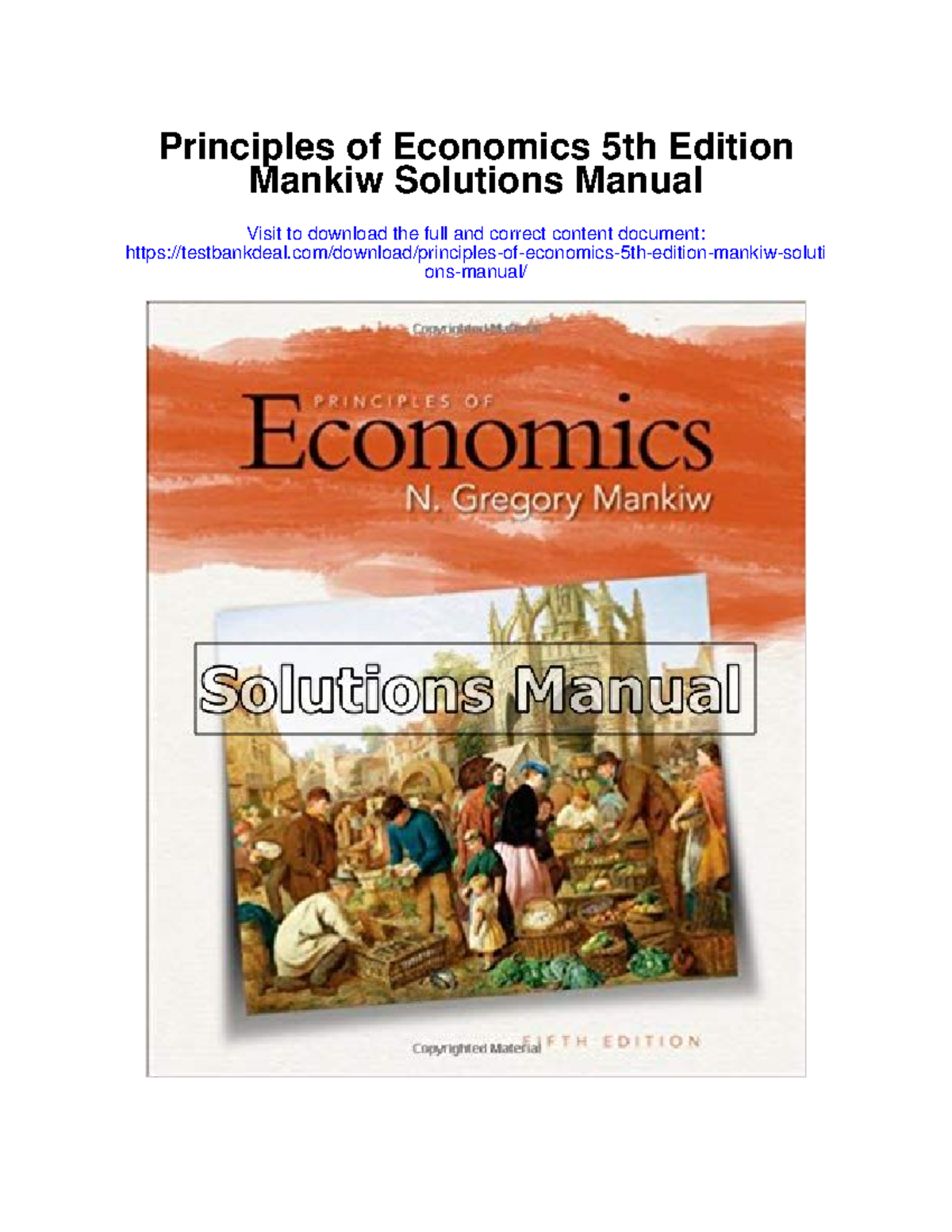 669731525 Principles of Economics 5th Edition Mankiw Solutions Manual ...