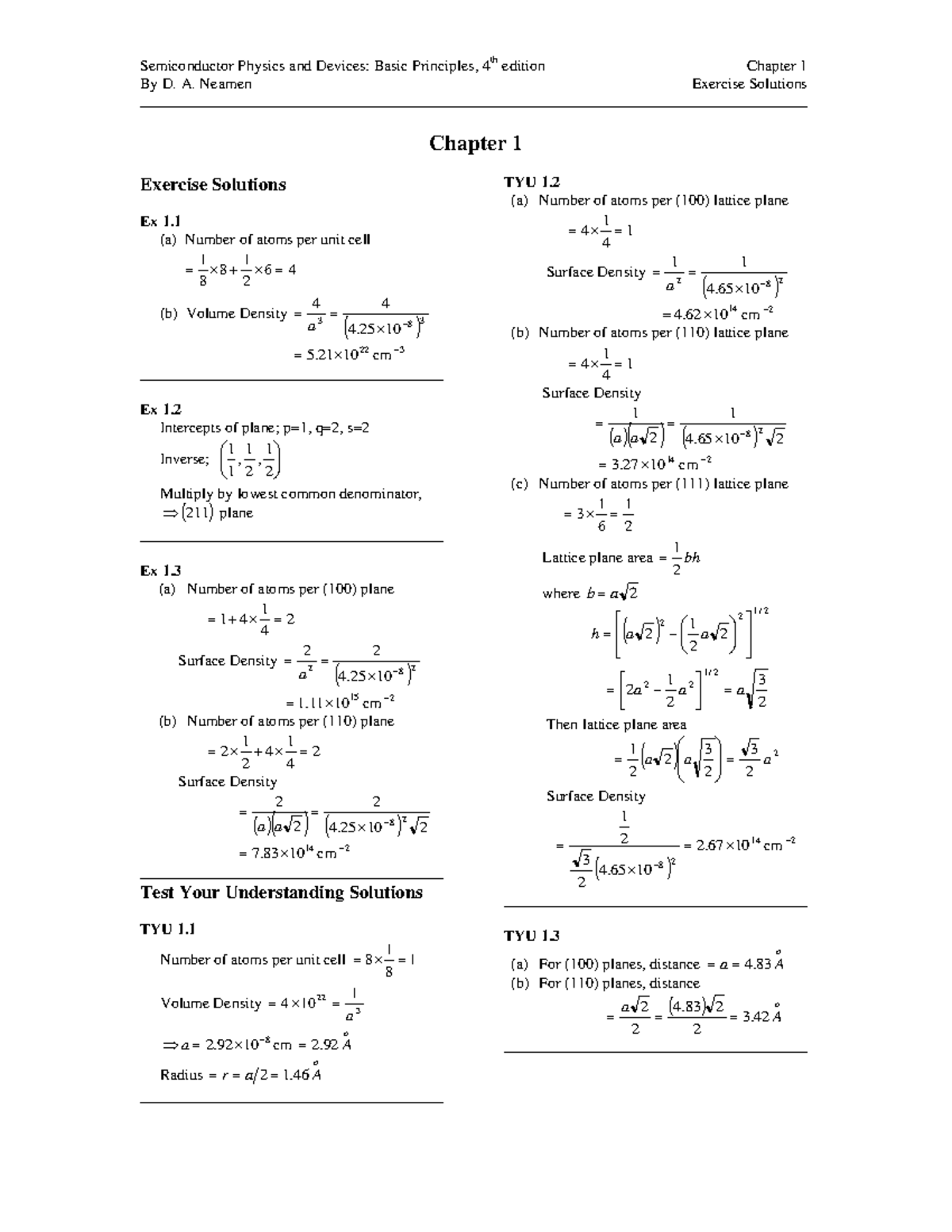 Chapter 1 - 챕터1 - Semiconductor Physics and Devices: Basic Principles ...
