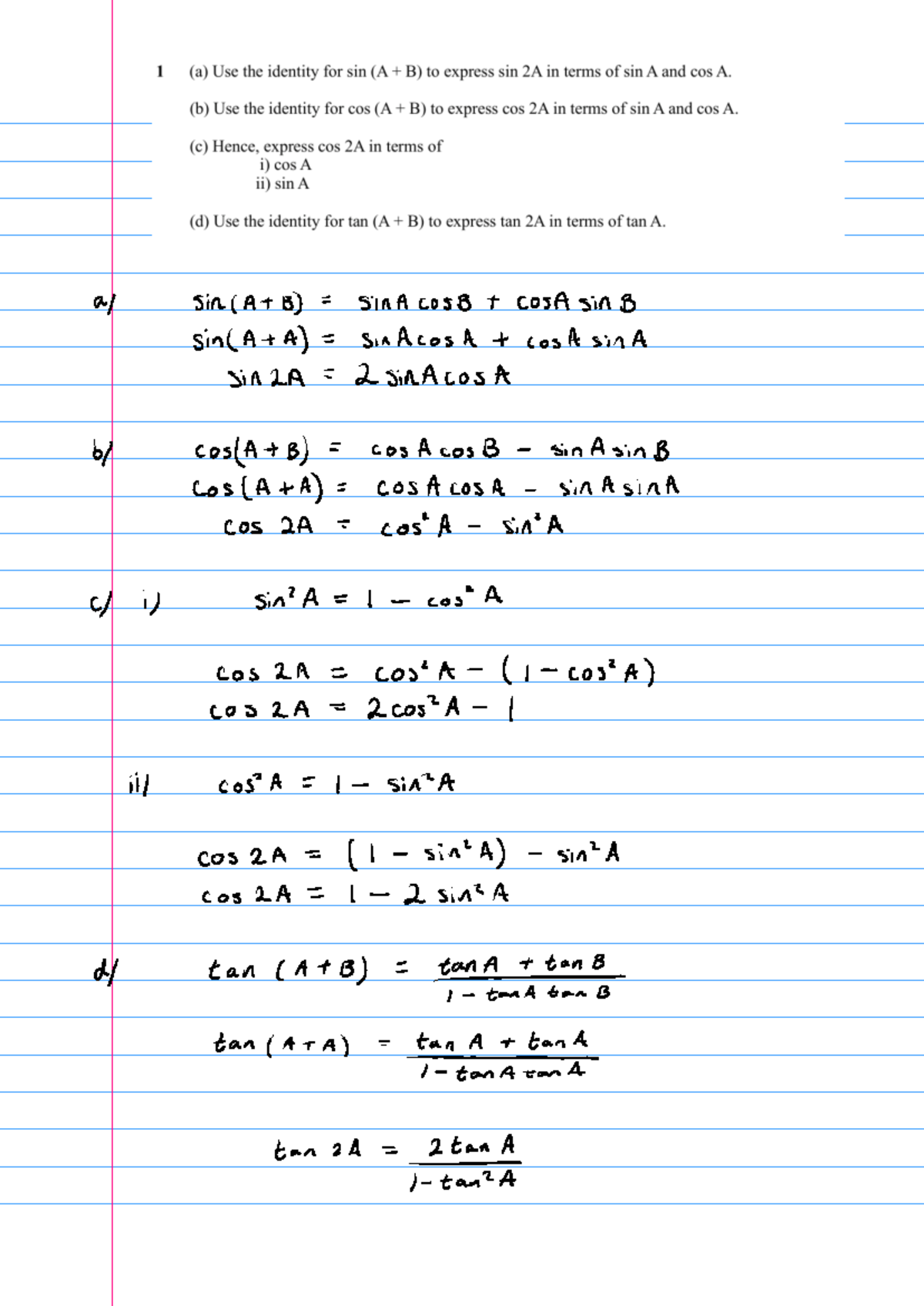 Trigonometry and Modelling: Identities and Equations (Course Code: 1 ...