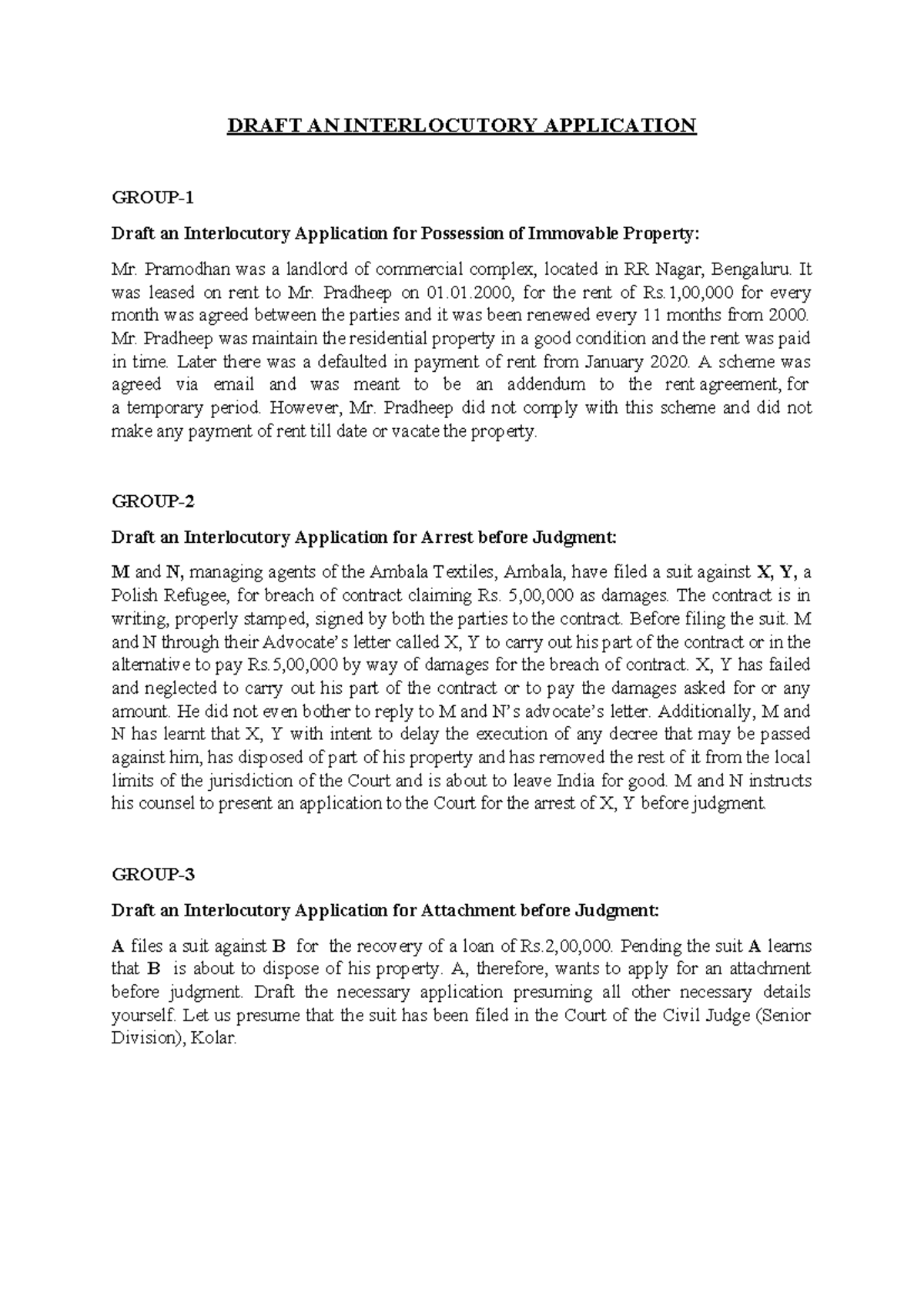 Interlocutory Application - Pramodhan was a landlord of commercial ...